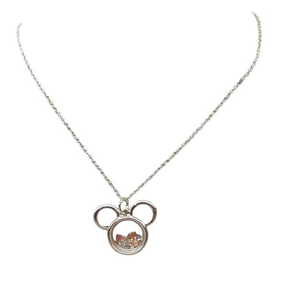 Mickey Mouse Disney  Necklace and Pendant Official Rose Gold & Silver Tone - Picture 9 of 9